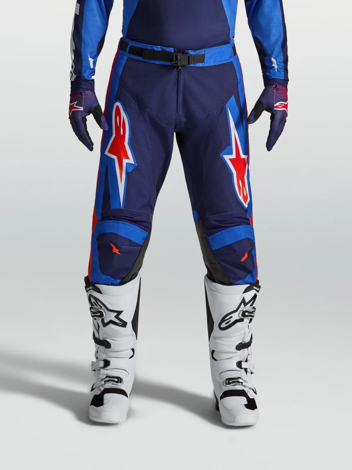 Мотокрос панталон Alpinestars Racer Hunt Strong Blue Deep Blue Fire Red