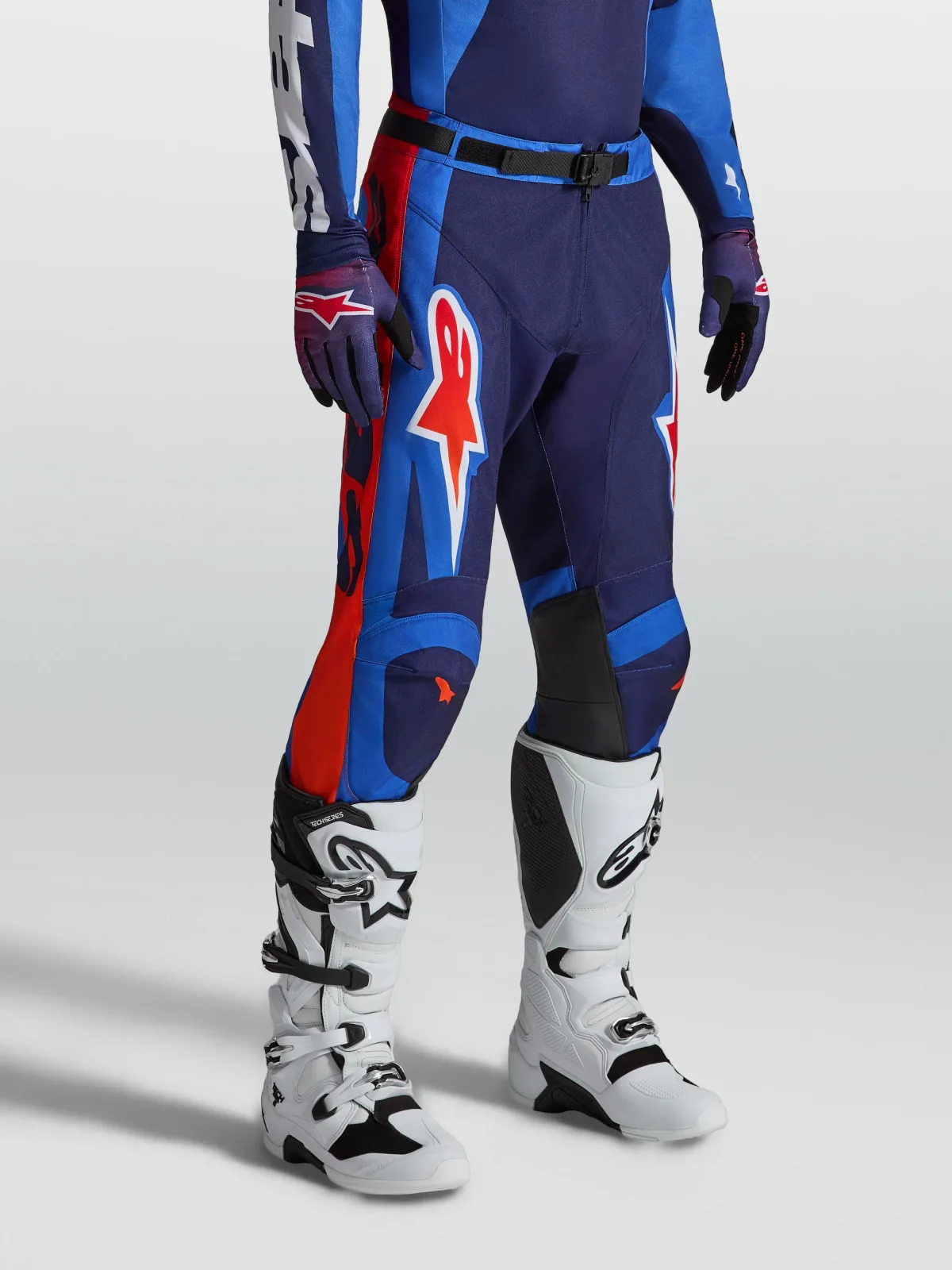 Мотокрос панталон Alpinestars Racer Hunt Strong Blue Deep Blue Fire Red