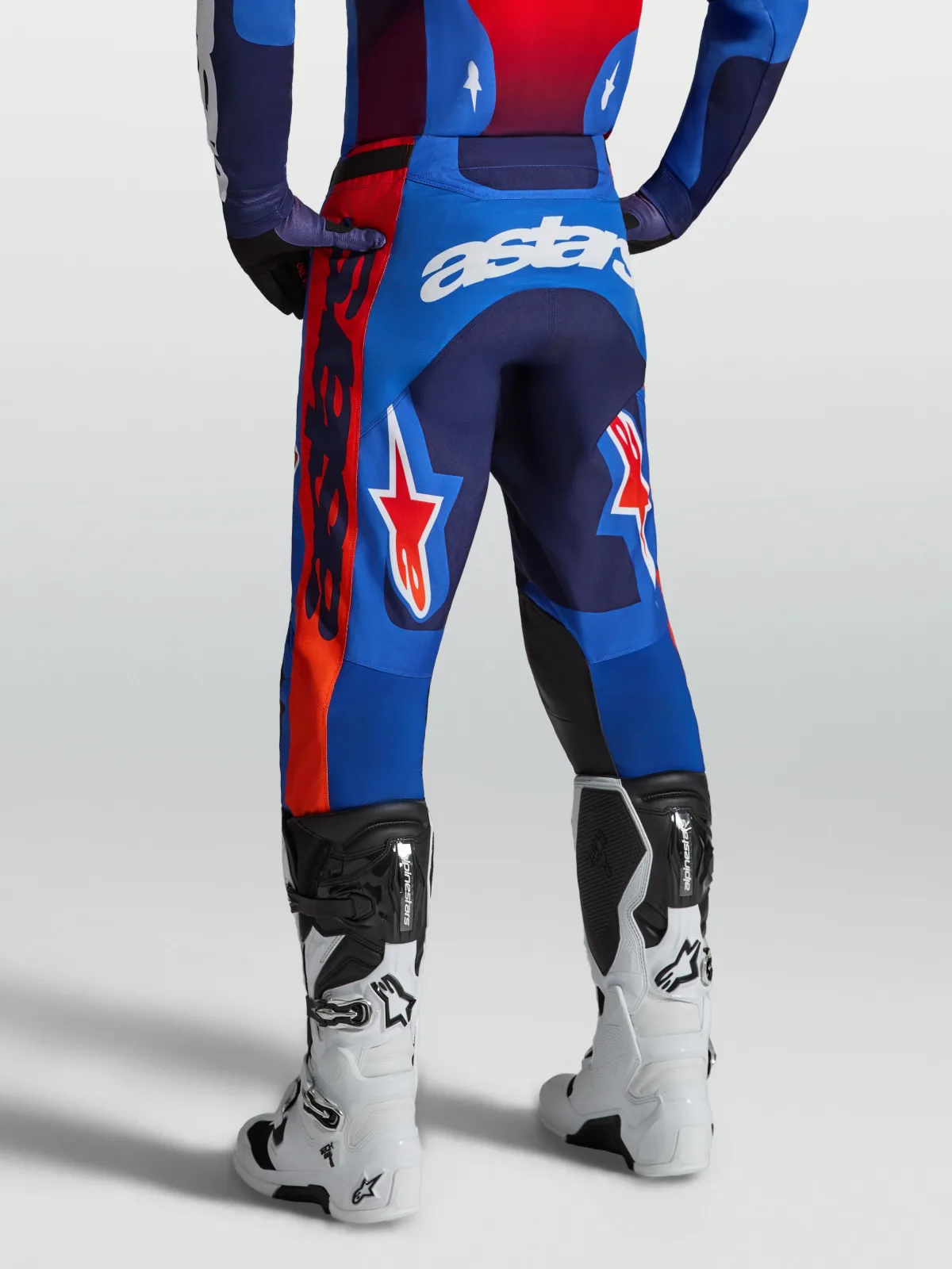 Мотокрос панталон Alpinestars Racer Hunt Strong Blue Deep Blue Fire Red