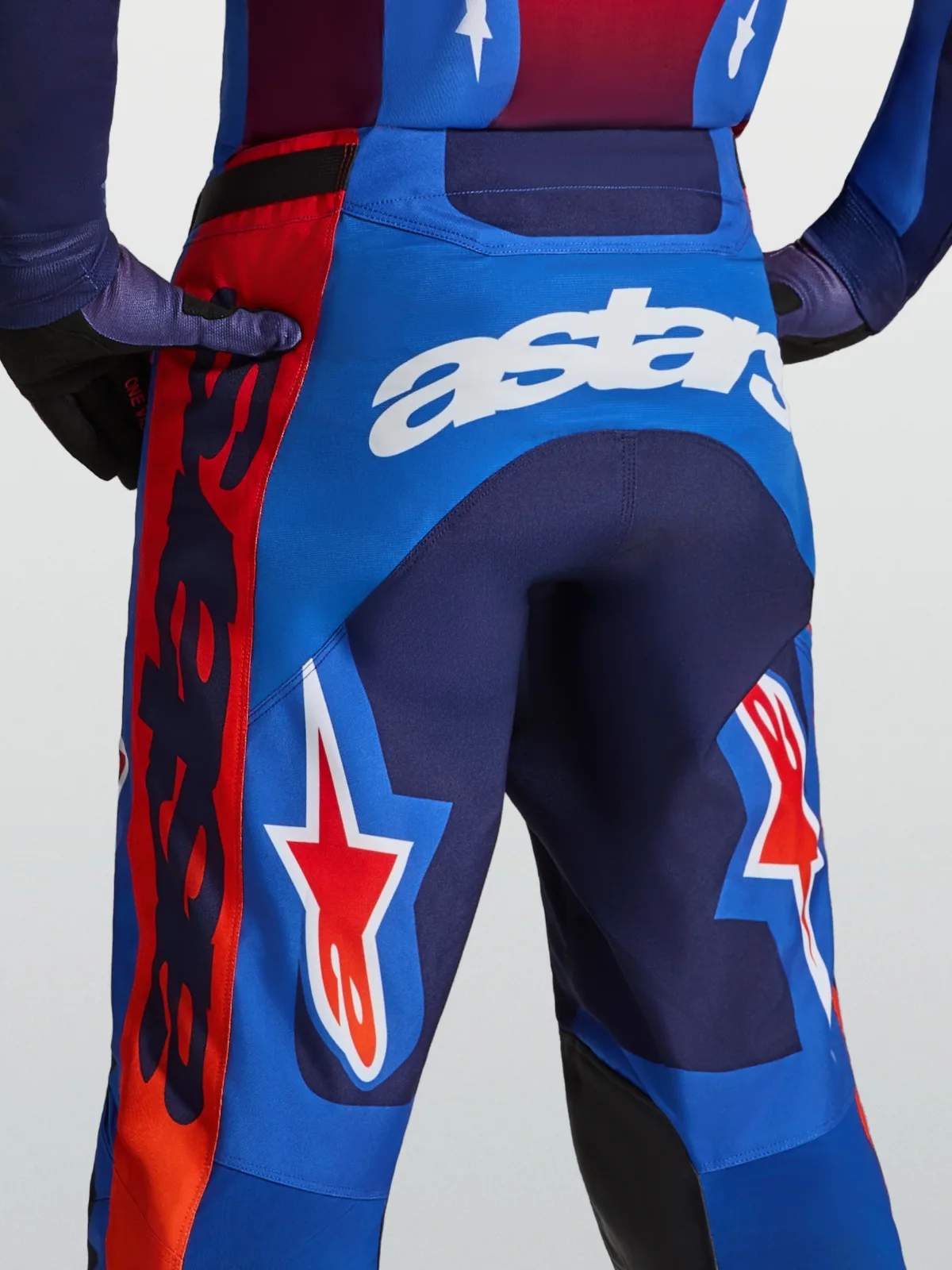 Мотокрос панталон Alpinestars Racer Hunt Strong Blue Deep Blue Fire Red