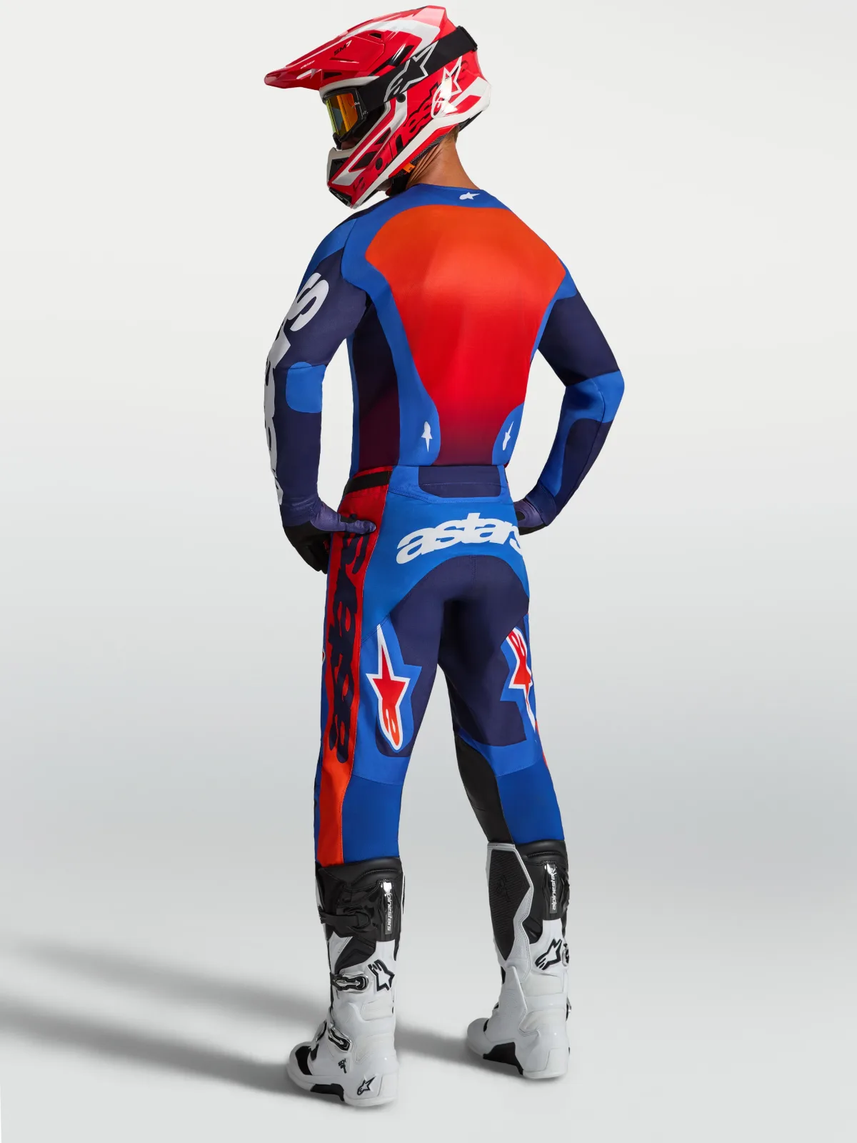 Мотокрос панталон Alpinestars Racer Hunt Strong Blue Deep Blue Fire Red