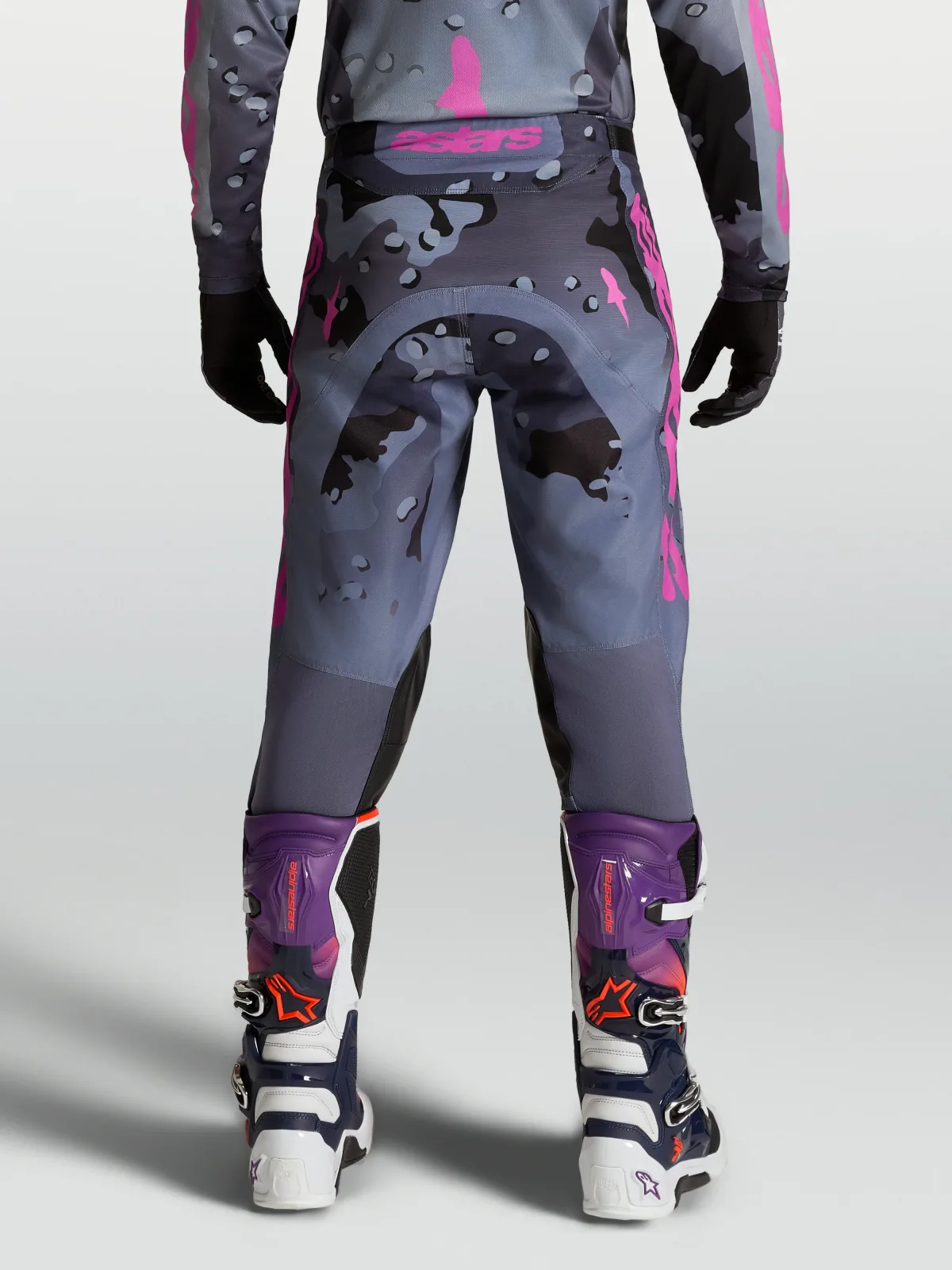 Мотокрос панталон Alpinestars Racer Lone Gray Camo Purple
