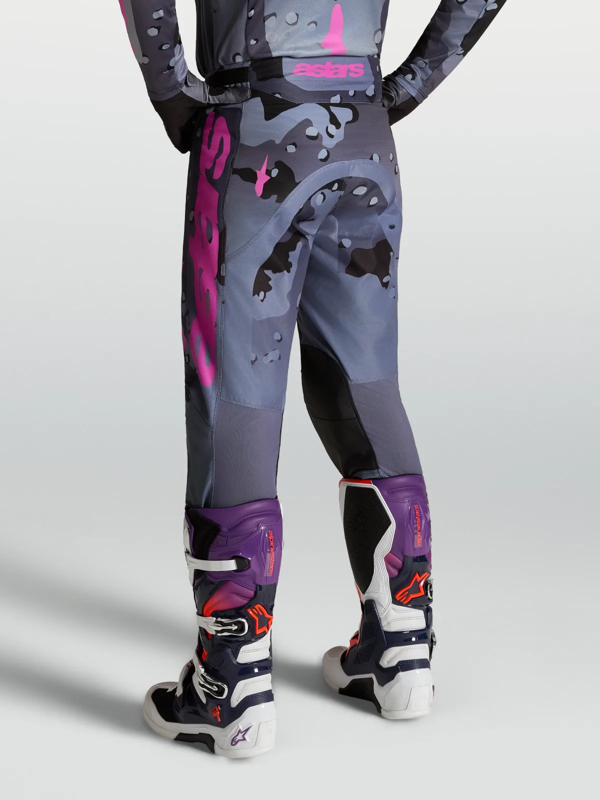 Мотокрос панталон Alpinestars Racer Lone Gray Camo Purple