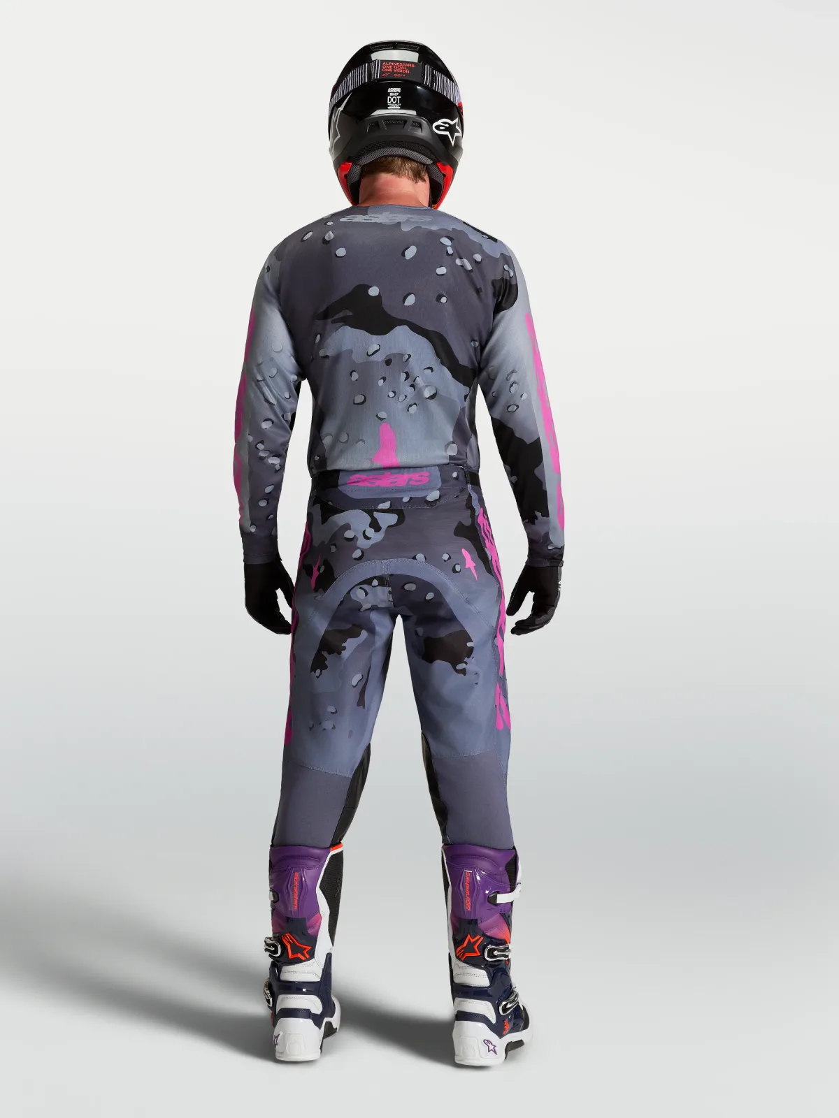 Мотокрос панталон Alpinestars Racer Lone Gray Camo Purple