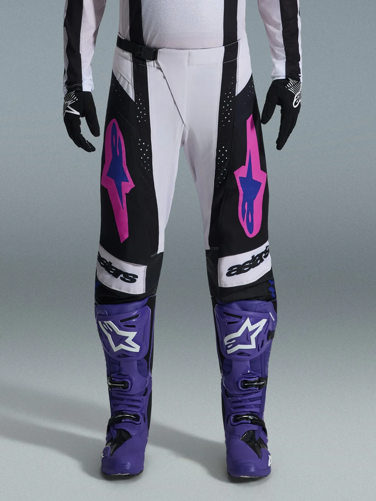 Мотокрос панталон Alpinestars Techstar Knif Black Light Gray Purple