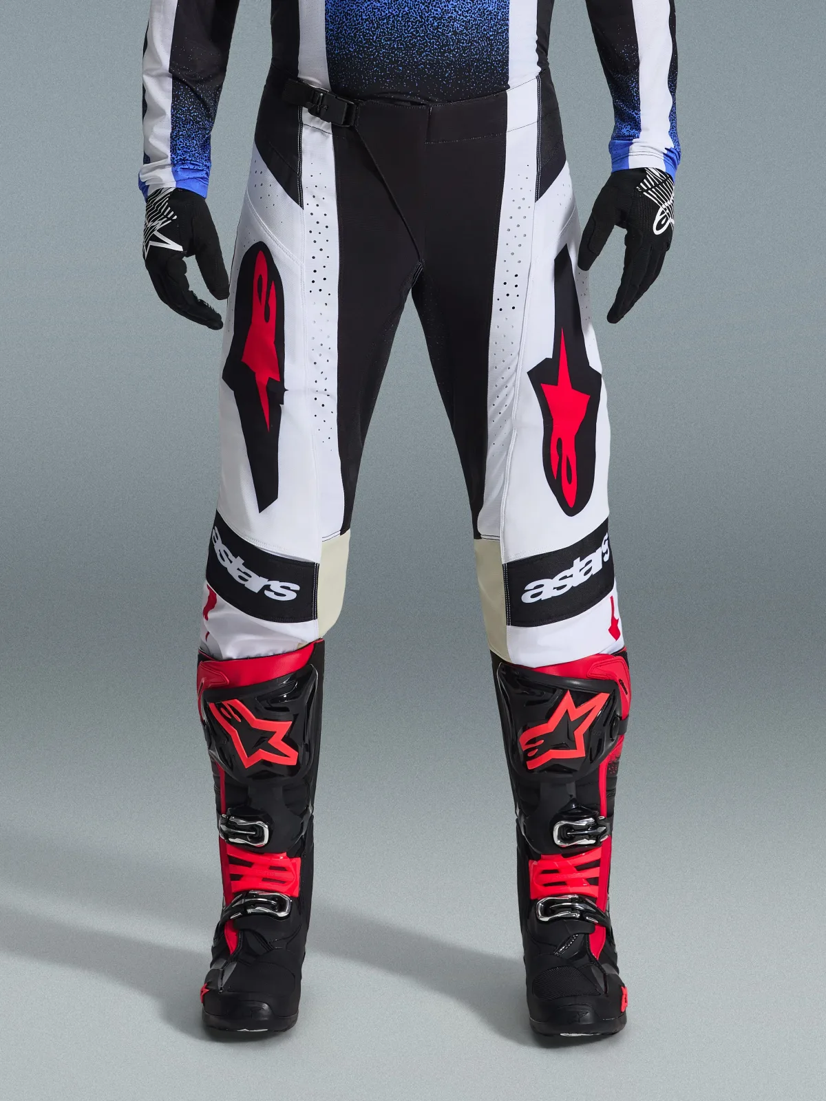 Мотокрос панталон Alpinestars Techstar Knif Black White Red