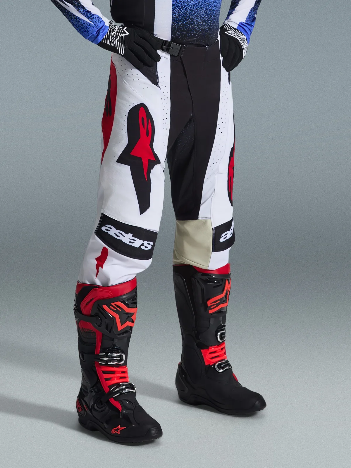 Мотокрос панталон Alpinestars Techstar Knif Black White Red