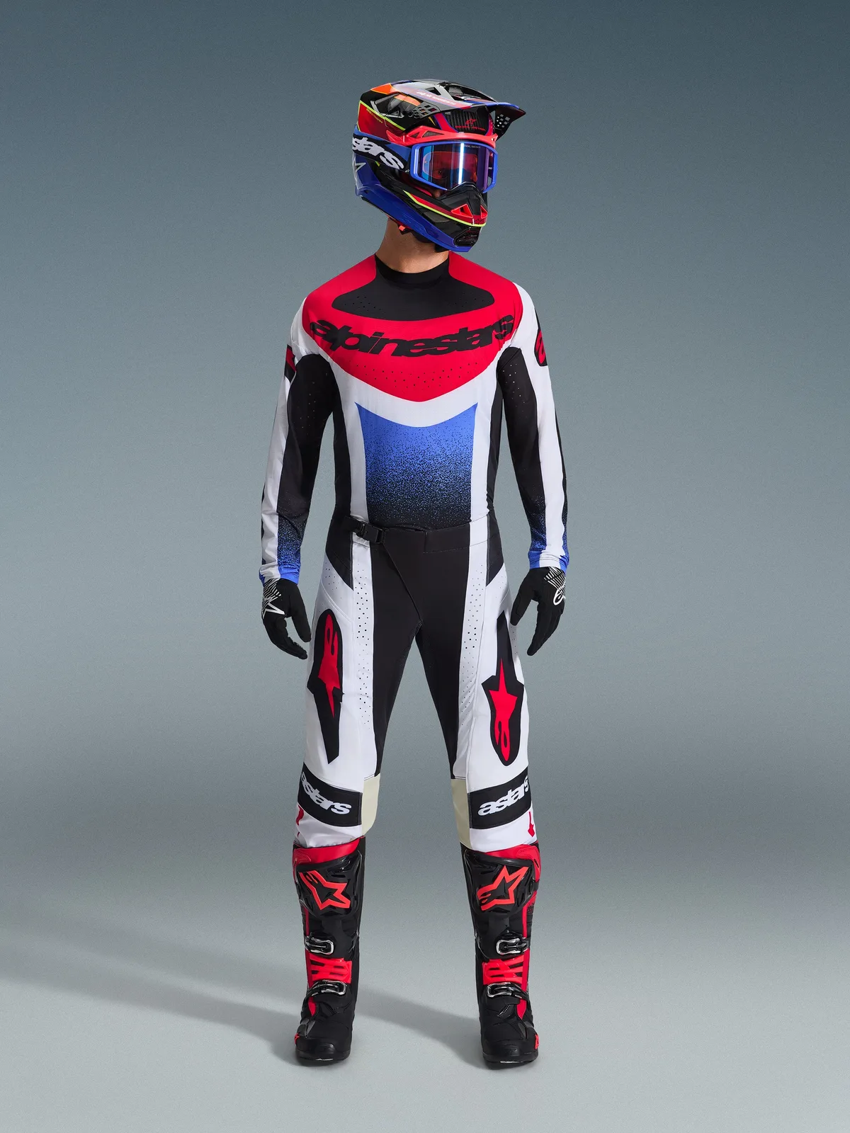 Мотокрос панталон Alpinestars Techstar Knif Black White Red