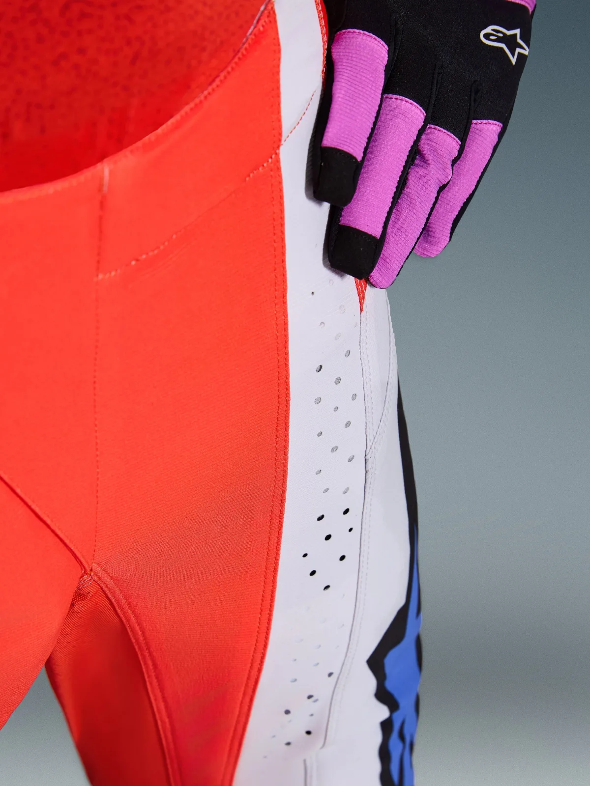 Мотокрос панталон Alpinestars Techstar Knif Light Gray Orange Fluo Black