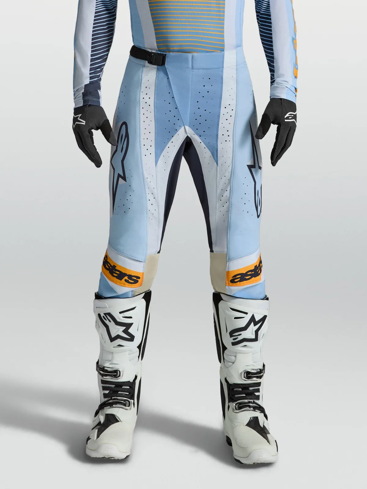 Мотокрос панталон Alpinestars Techstar Maven Dust Blue Tangerine Black