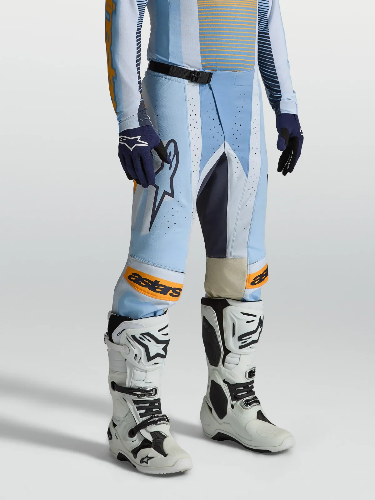 Мотокрос панталон Alpinestars Techstar Maven Dust Blue Tangerine Black