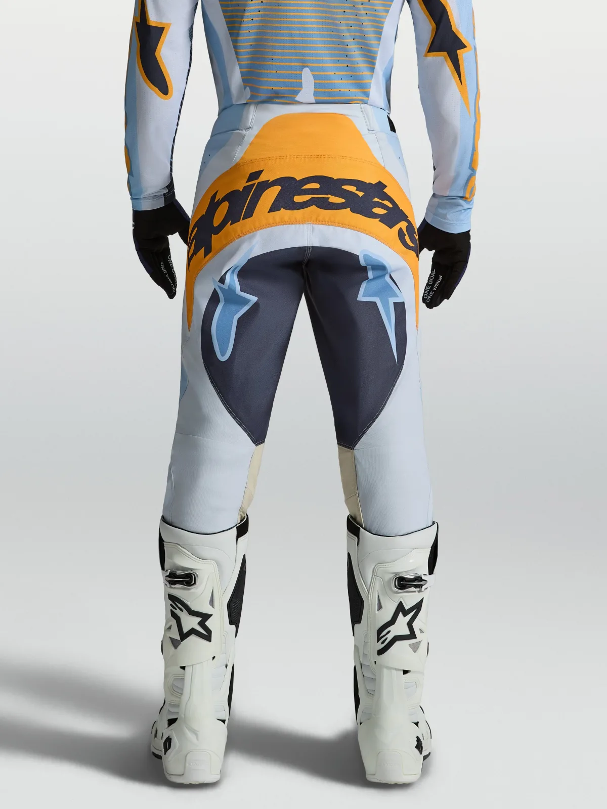 Мотокрос панталон Alpinestars Techstar Maven Dust Blue Tangerine Black
