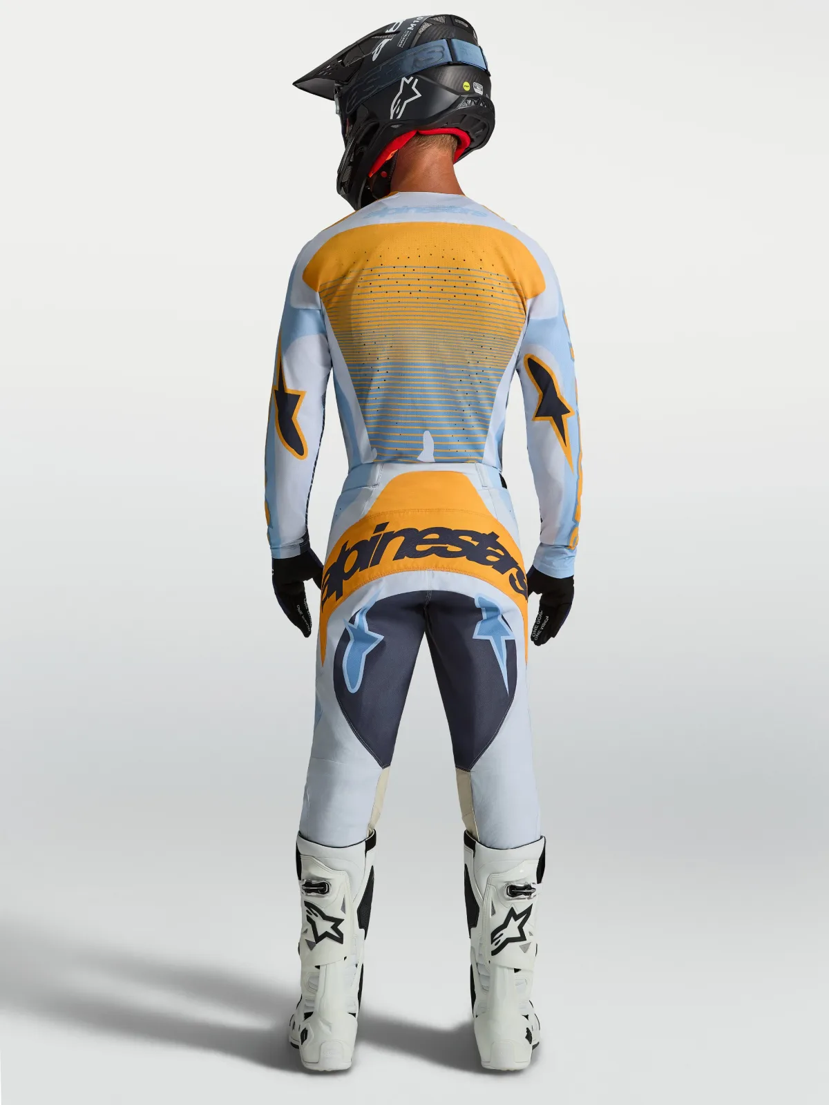 Мотокрос панталон Alpinestars Techstar Maven Dust Blue Tangerine Black