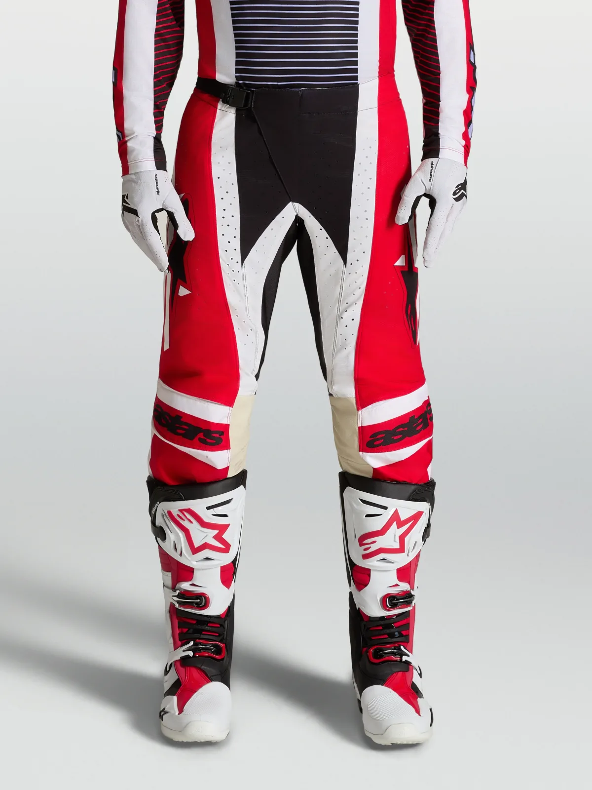 Мотокрос панталон Alpinestars Techstar Maven Fire Red White Lavender Black