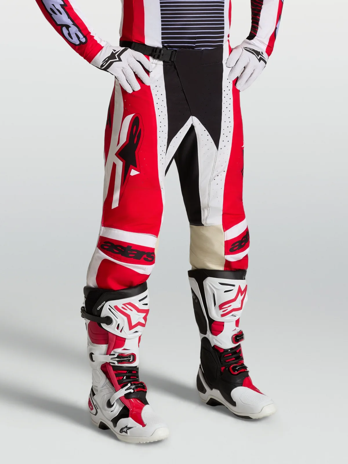 Мотокрос панталон Alpinestars Techstar Maven Fire Red White Lavender Black