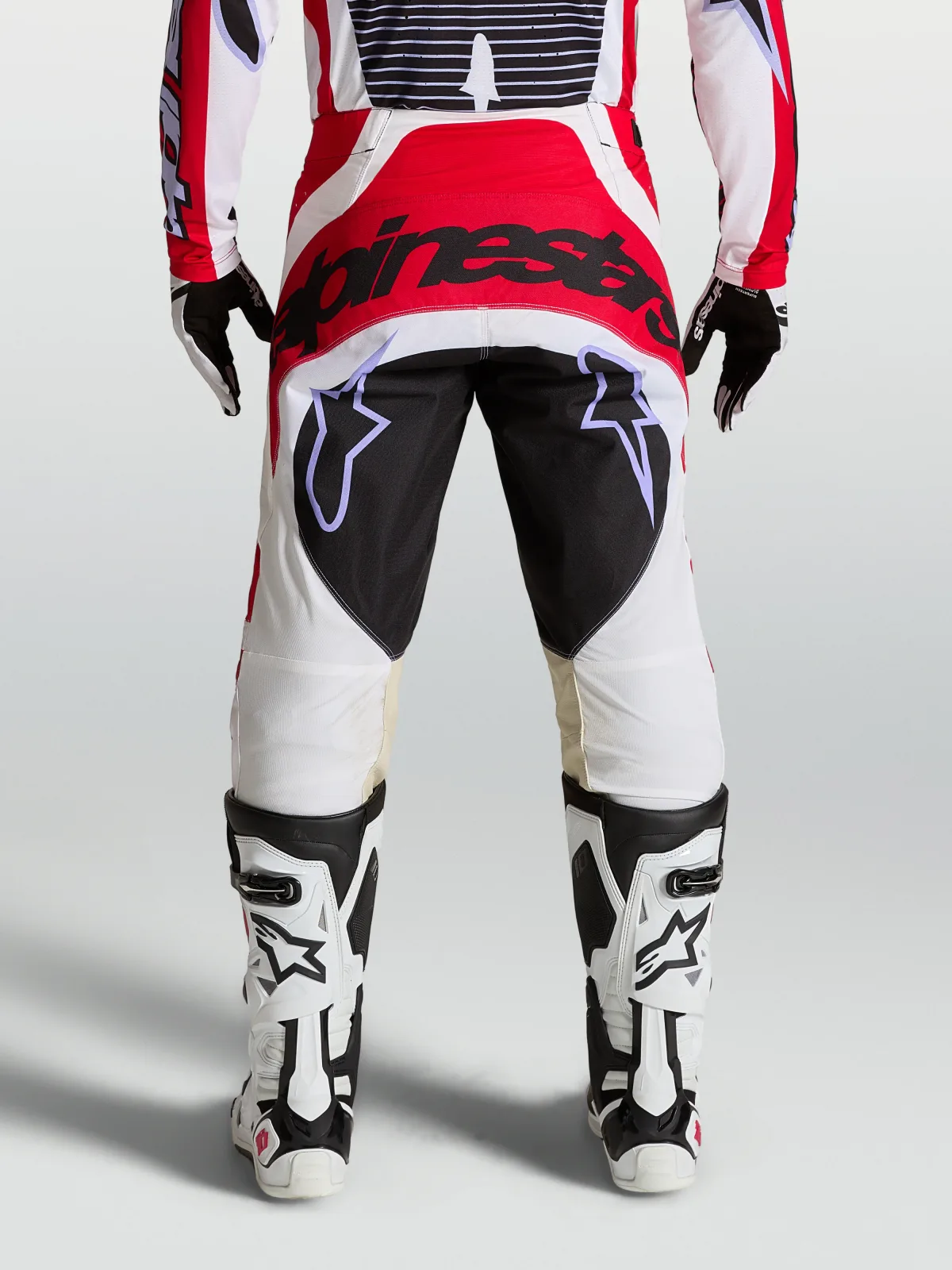 Мотокрос панталон Alpinestars Techstar Maven Fire Red White Lavender Black
