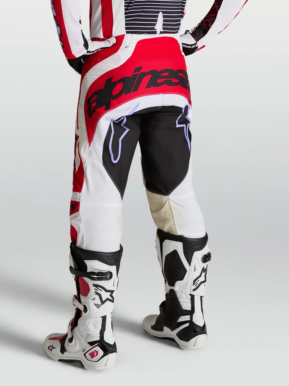 Мотокрос панталон Alpinestars Techstar Maven Fire Red White Lavender Black