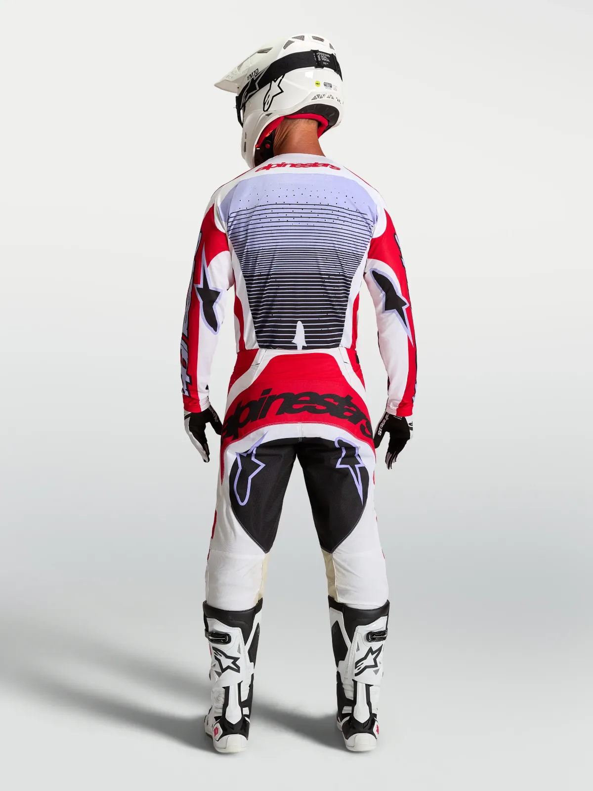 Мотокрос панталон Alpinestars Techstar Maven Fire Red White Lavender Black