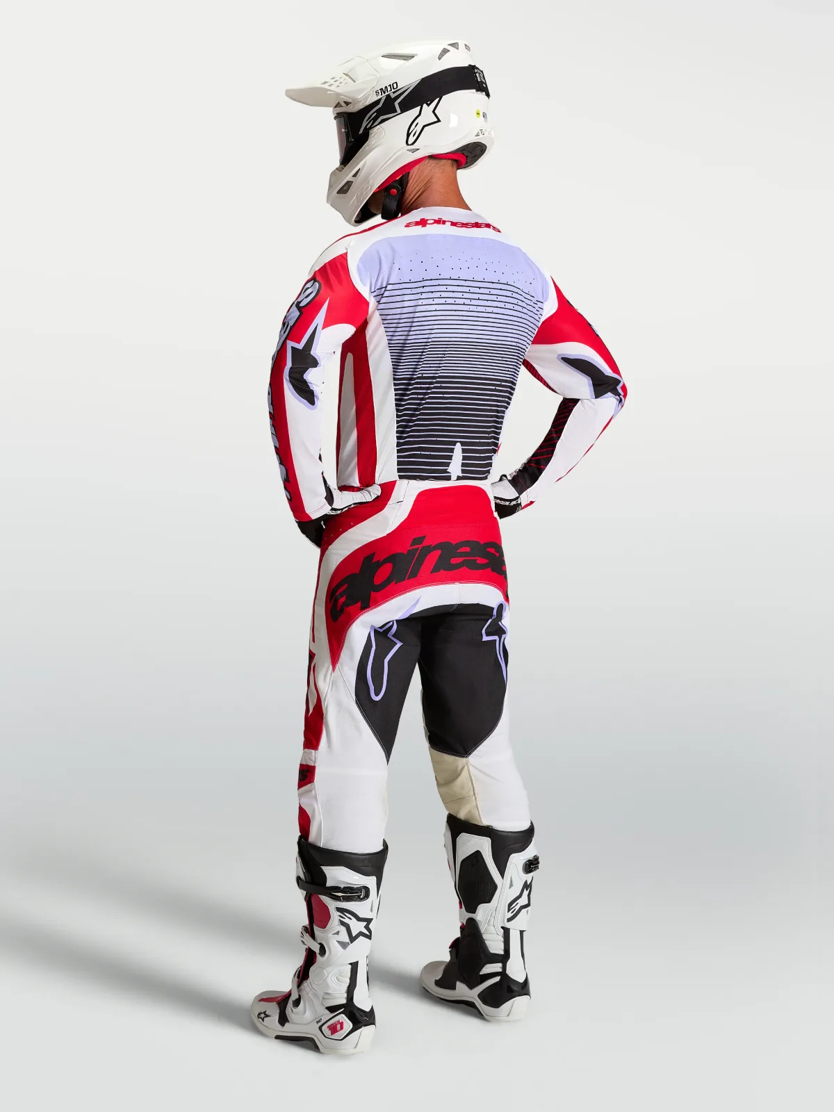 Мотокрос панталон Alpinestars Techstar Maven Fire Red White Lavender Black