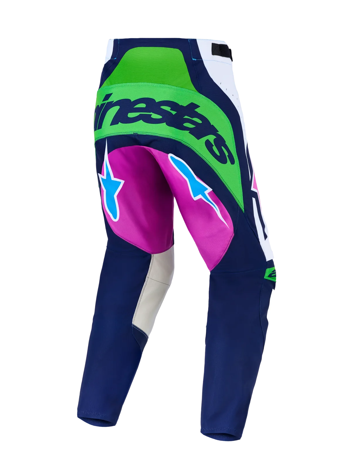 Мотокрос панталон Alpinestars Techstar Maven White Blithe Blue Green Fluo