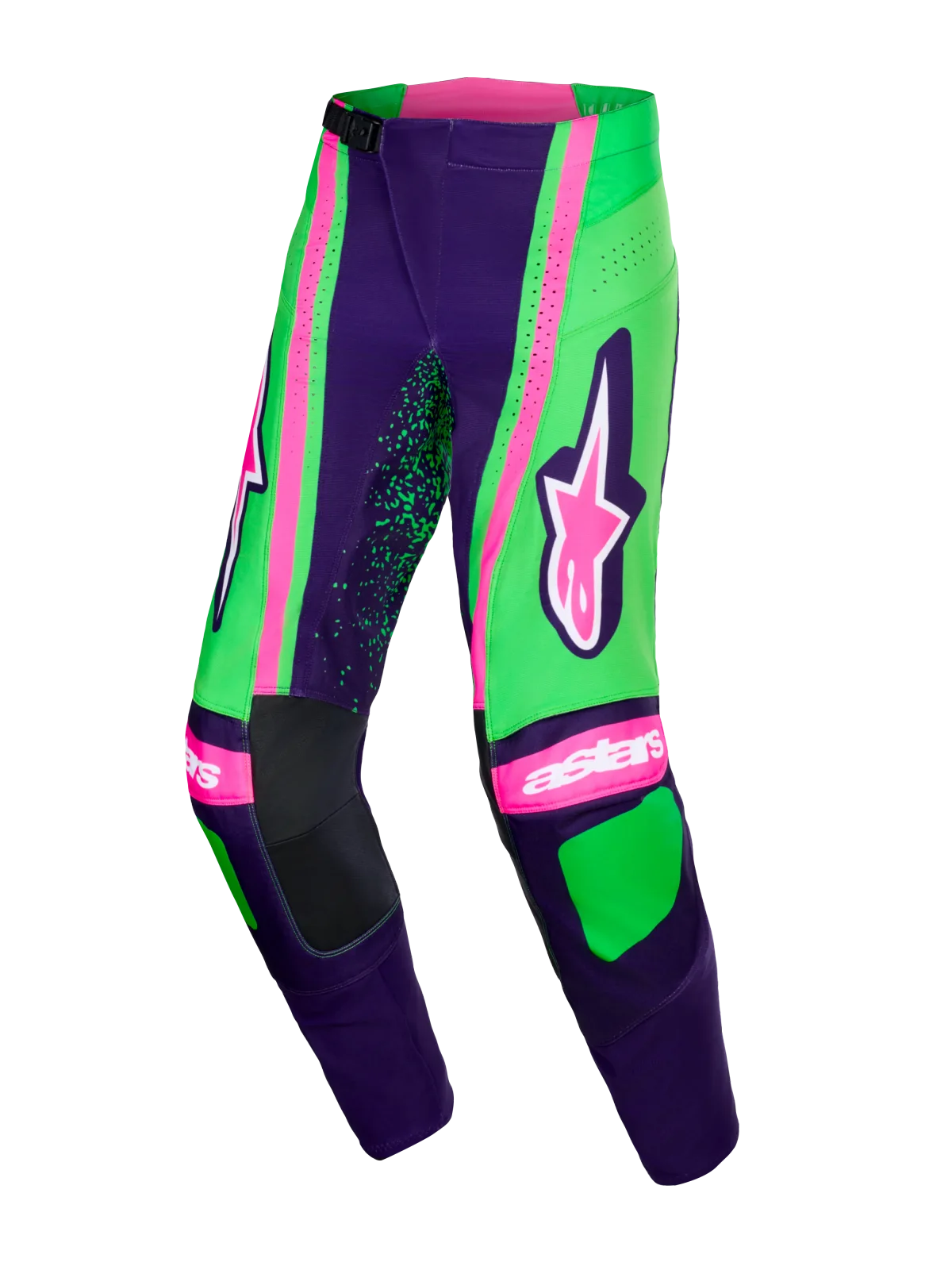 Мотокрос панталон Alpinestars Techstar Nomur Deep Purple Green Pink Fluo