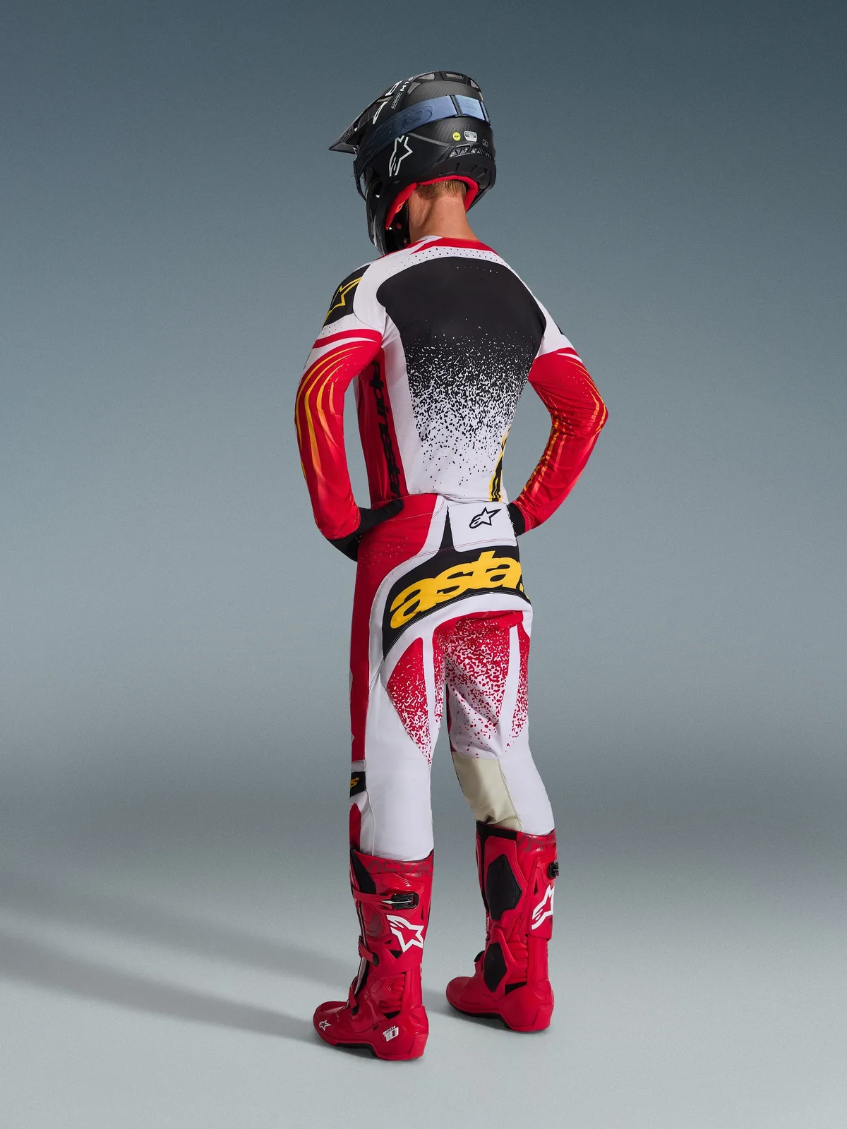 Мотокрос панталон Alpinestars Techstar Nomur Light Gray Red Black