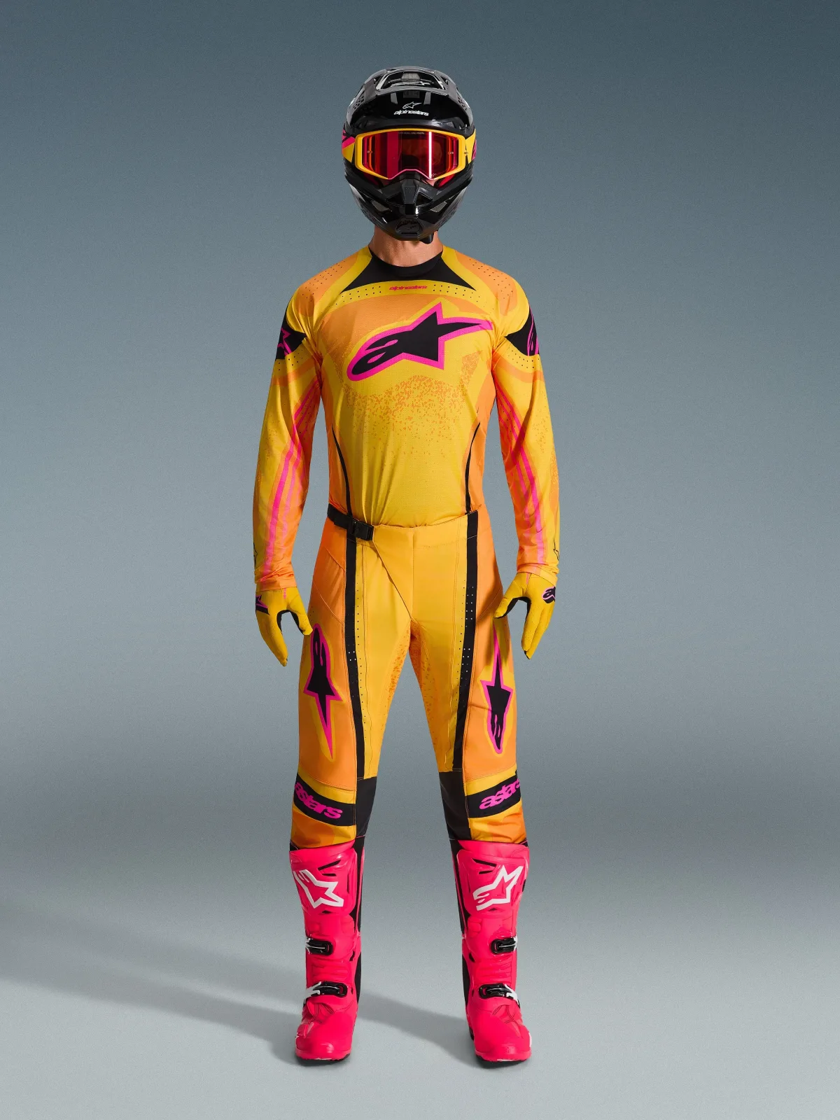 Мотокрос панталон Alpinestars Techstar Nomur Orange Yellow Pink