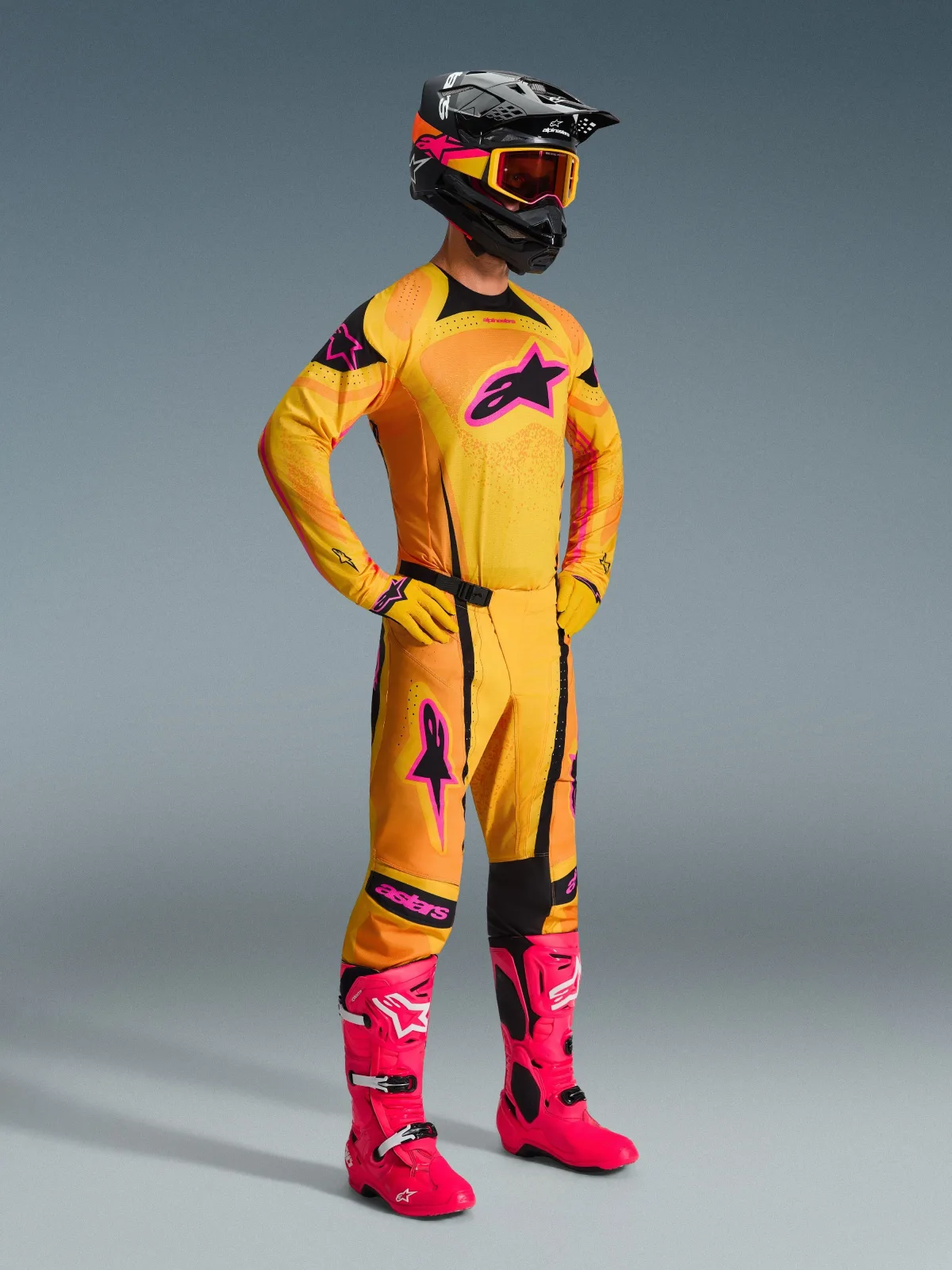 Мотокрос панталон Alpinestars Techstar Nomur Orange Yellow Pink