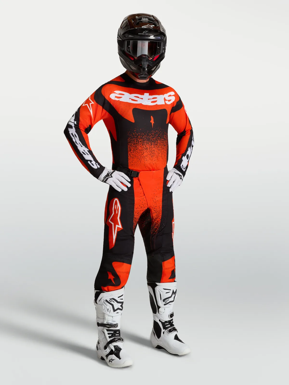 Мотокрос панталон Alpinestars Techstar Swan Cardinal Red Black White