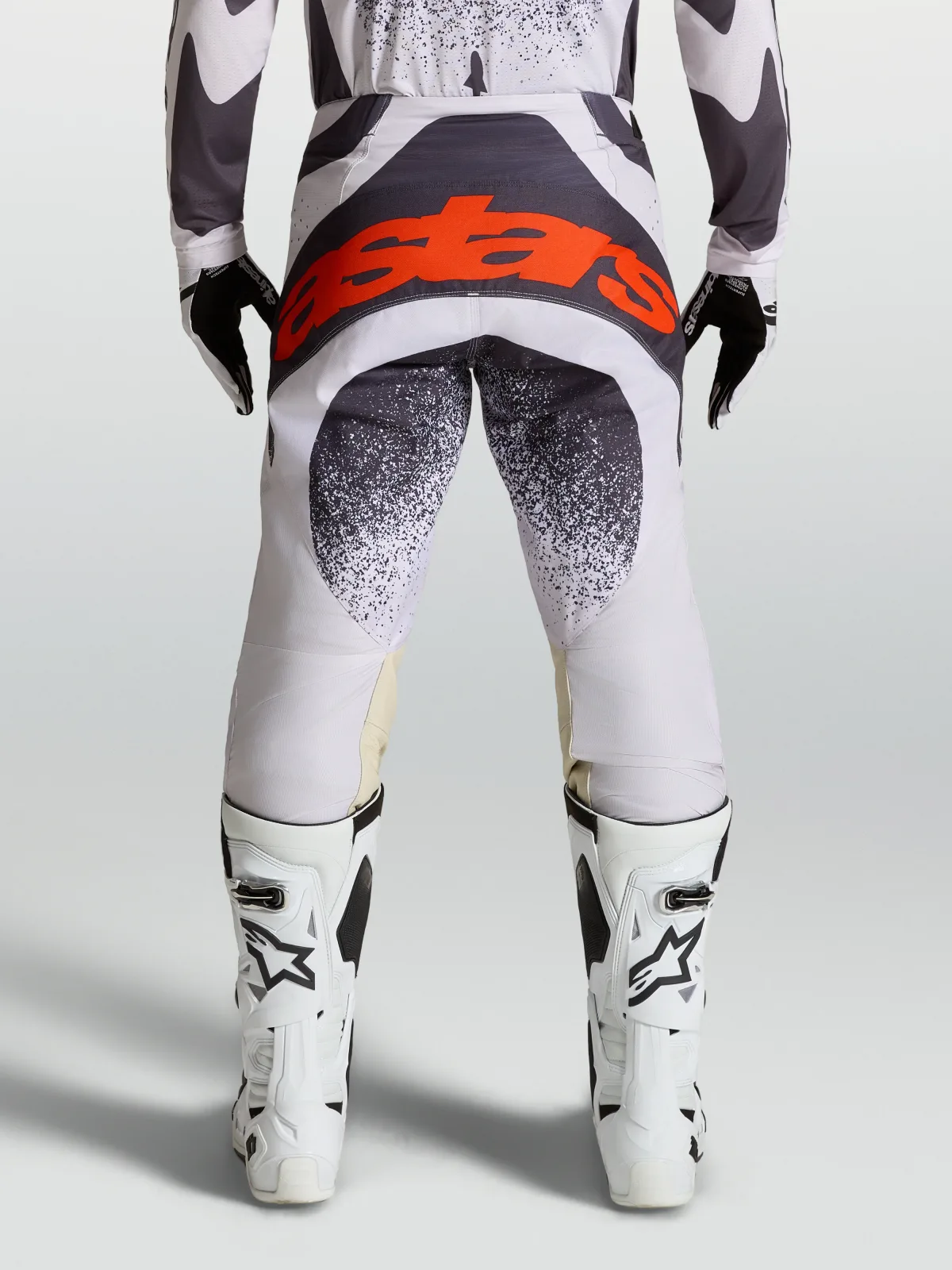 Мотокрос панталон Alpinestars Techstar Swan Light Lilac Dark Gray Red Fluo