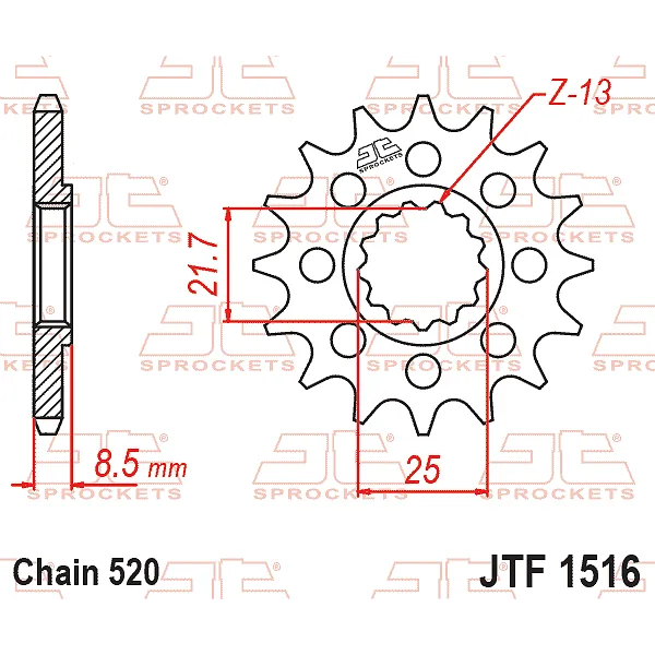 Преден пиньон JTF1516 – 17 зъба