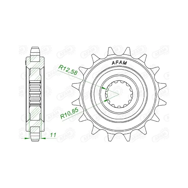 Преден пиньон AFAM 21602 – 16 зъба