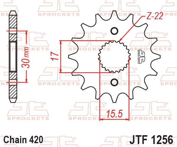 Преден пиньон JTF1256 – 15 зъба