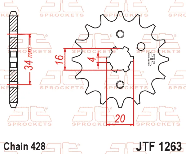 Преден пиньон JTF1263 – 16 зъба