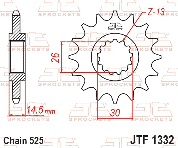 Преден пиньон JTF1332 – 16 зъба