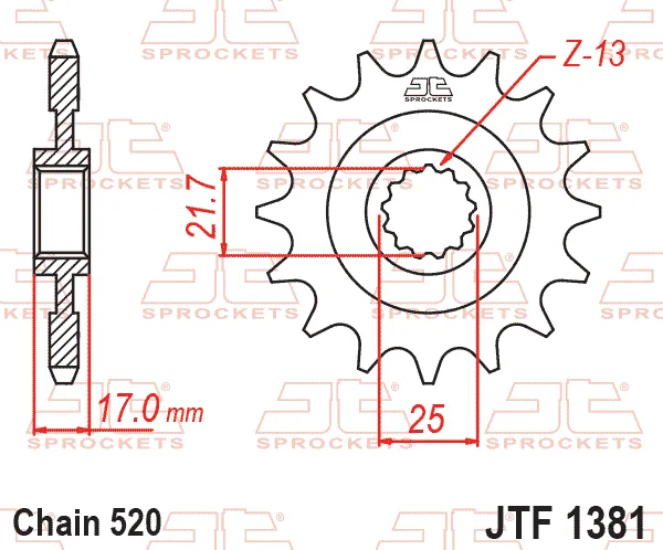 Преден пиньон JTF1381 – 15 зъба