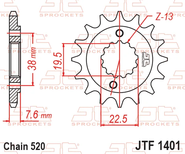 Преден пиньон JTF1401 – 13 зъба