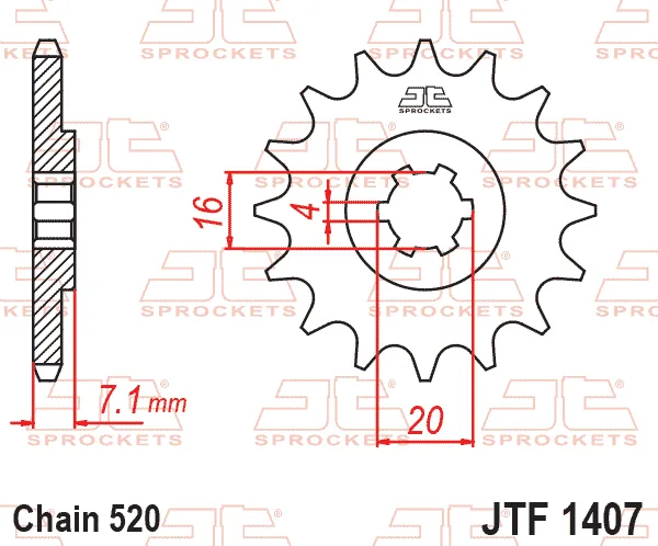 Преден пиньон JTF1407 – 10 зъба