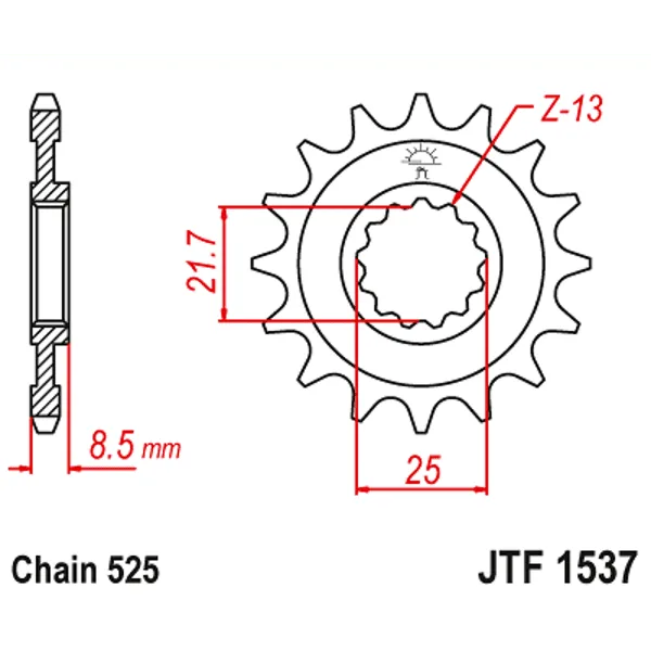 Преден пиньон JTF1537RB – 15 зъба
