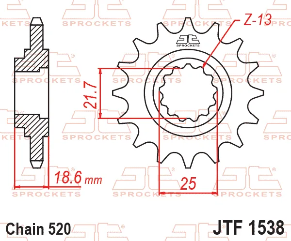 Преден пиньон JTF1538 – 15 зъба