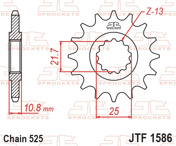 Преден пиньон JTF1586RB – 16 зъба