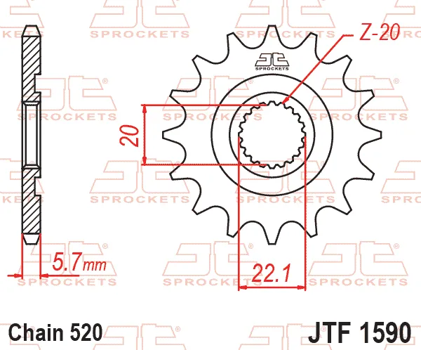 Преден пиньон JTF1590 – 12 зъба