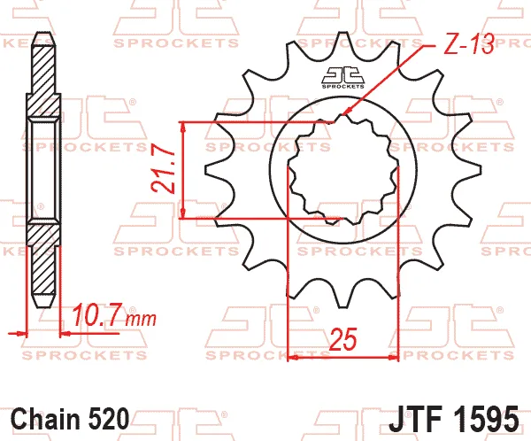Преден пиньон JTF1595RB – 16 зъба
