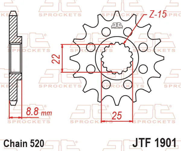 Преден пиньон JTF1901 – 12 зъба