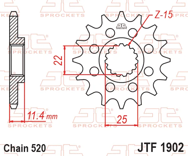Преден пиньон JTF1902RB – 16 зъба