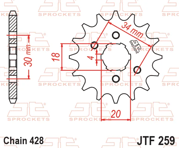 Преден пиньон JTF259 – 15 зъба
