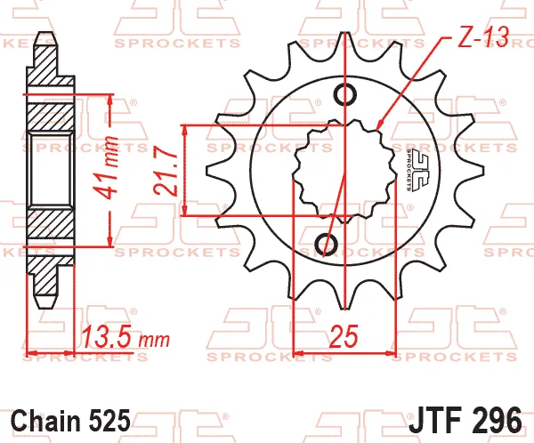 Преден пиньон JTF296RB – 16 зъба