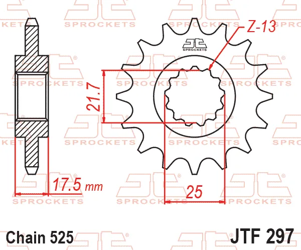 Преден пиньон JTF297RB – 15 зъба