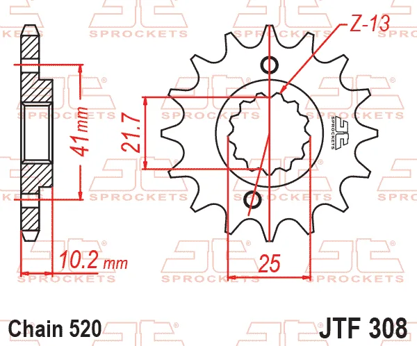 Преден пиньон JTF308 – 13 зъба
