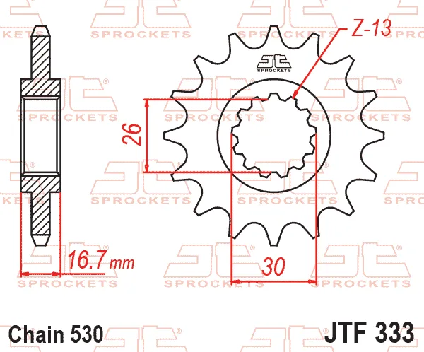 Преден пиньон JTF333 – 15 зъба